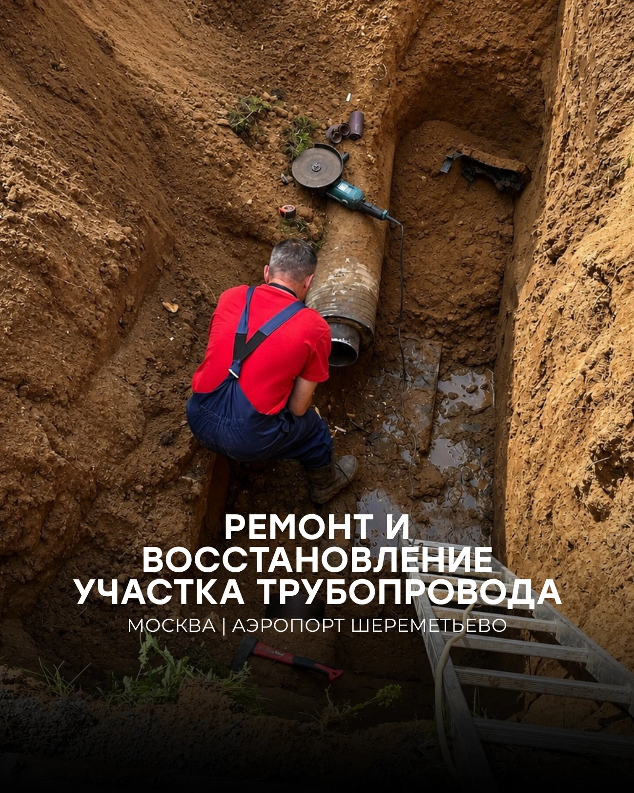 Ремонт и восстановление участка трубопровода
